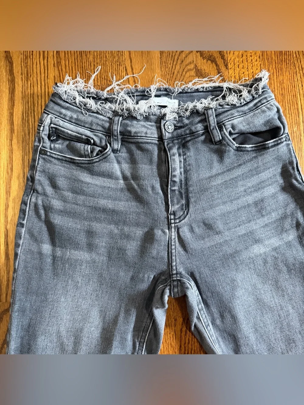 Kan Can Black Frayed Edge Denim Jeans Size 29